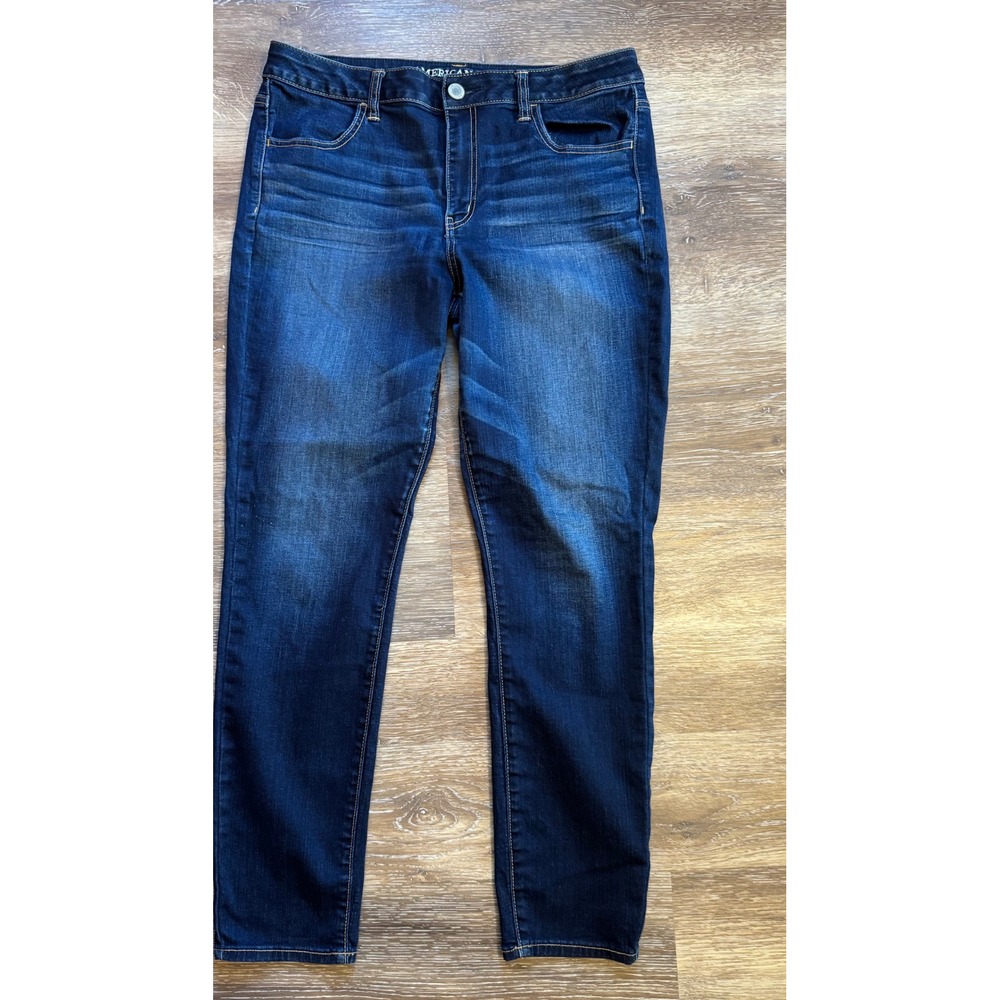 American Eagle Outfitters Womens Skinny Jeans Dark Wash Blue Denim Size 10 31x28